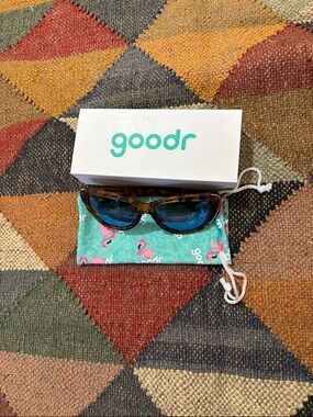 goodr Fast As Shell Women’s Tortoise Frame Sunglasses with Blue Mirrored Lenses